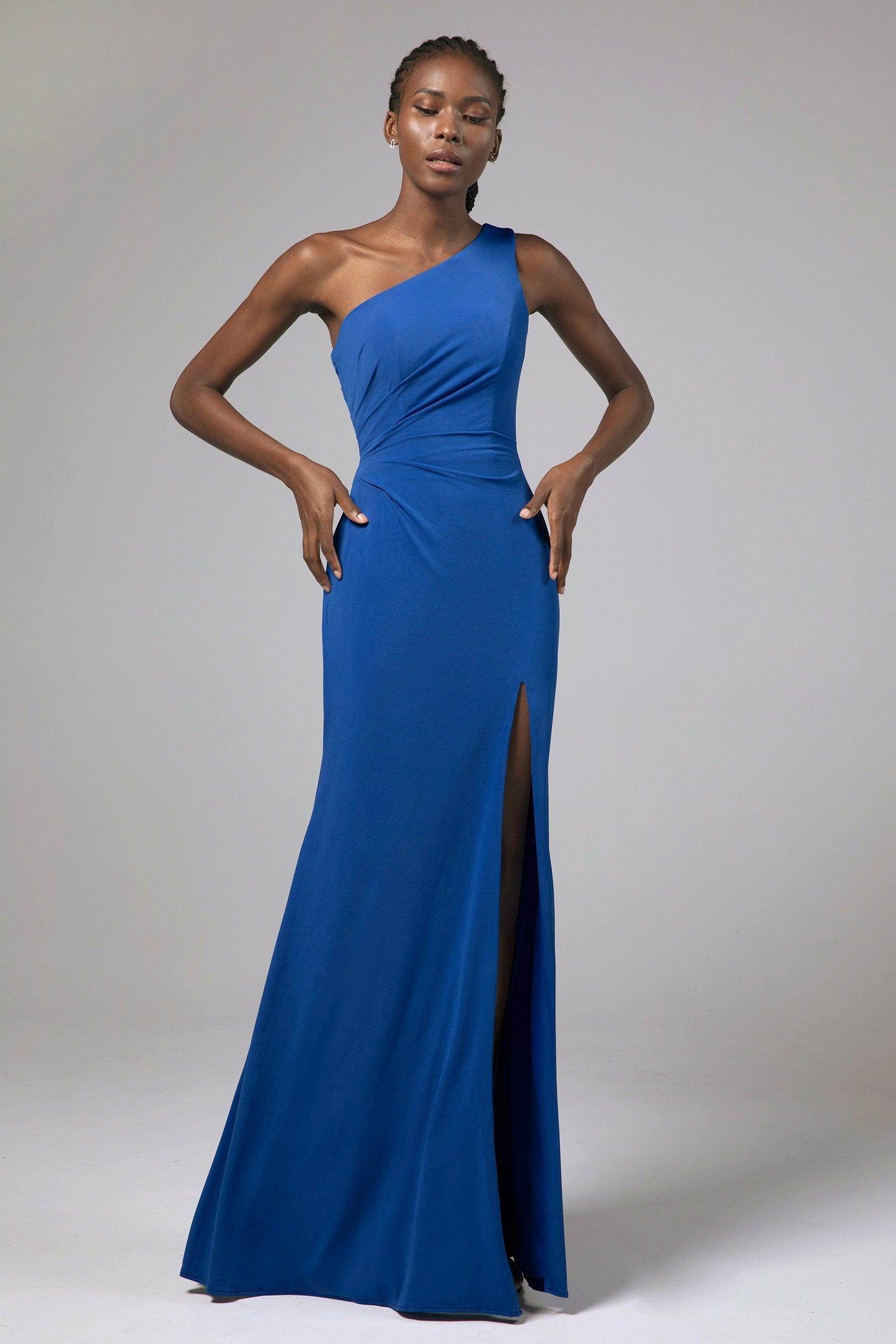 Sheath Floor Length Knitted Fabric Bridesmaid Dress Formal Dresses CB0423 - COCOMELODY